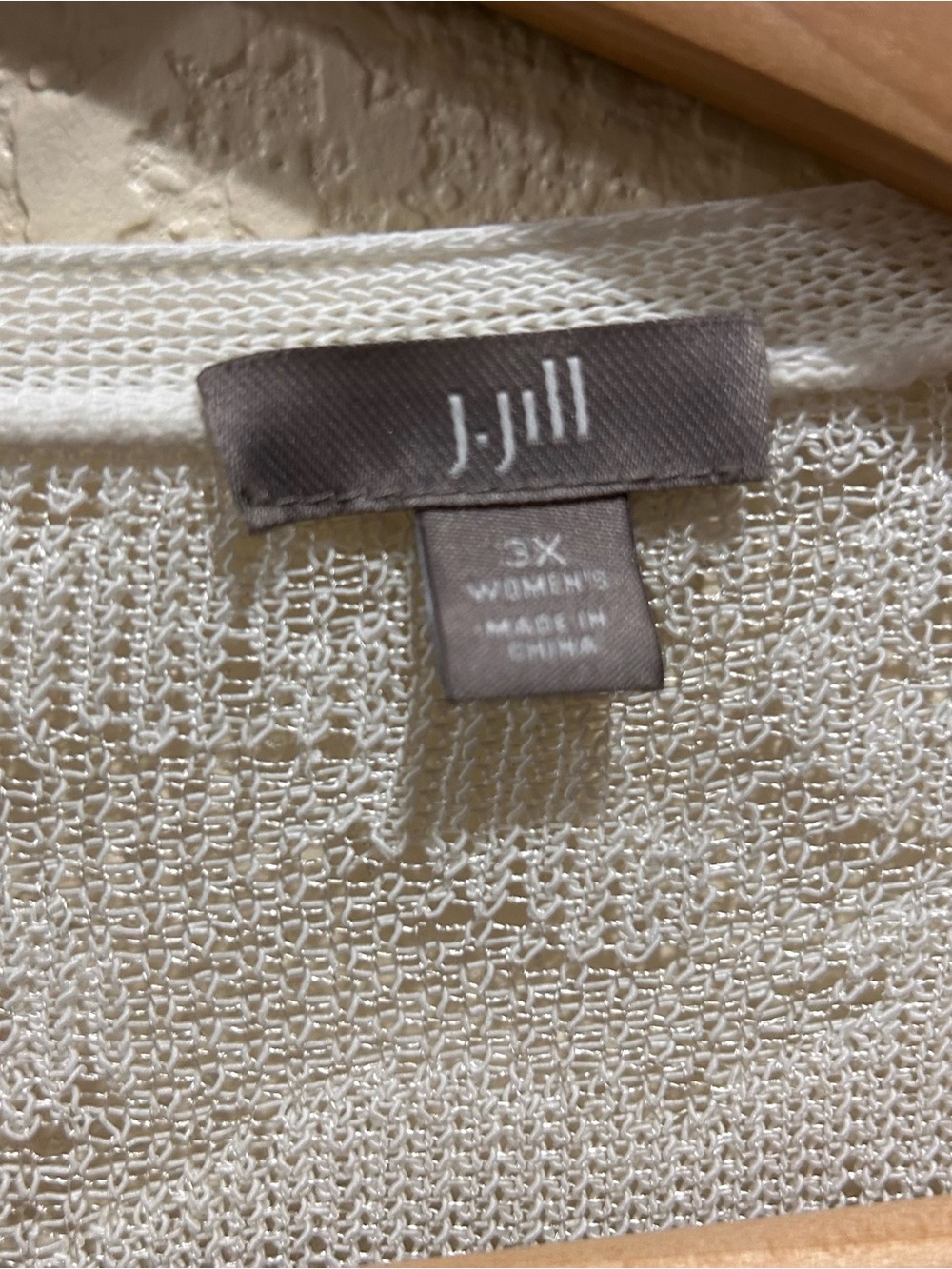J.Jill 3X Lightweight Lace Open-Front Cardigan - White - Picture 7 of 7